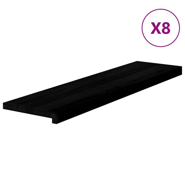 vidaXL Trappstegsmattor 8 pcs m&ouml;rkbrun 100x25x2 cm massiv ek