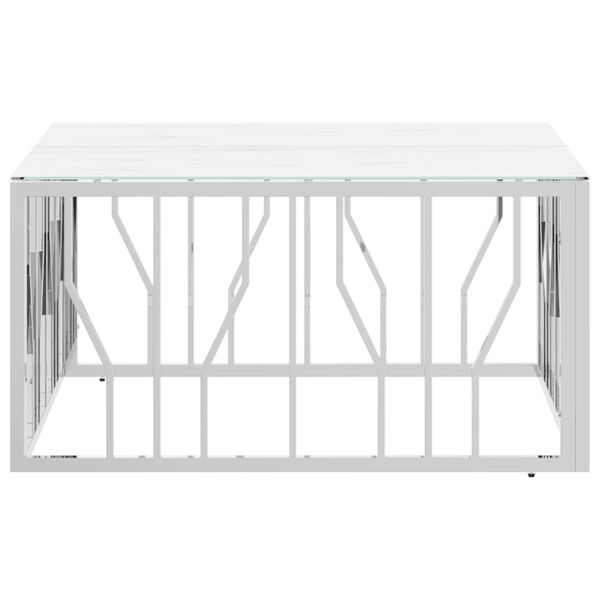 vidaXL Soffbord silver 80x80x40 cm rostfritt stål och glas