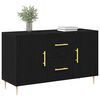 vidaXL Sideboard med låda Svart Ek 100 x 36 x 60 cm Konstruerat trä