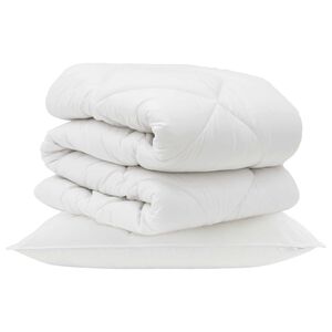 vidaXL Dunt&auml;cke med kudde 2 pcs Vit Mikrofiber