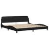 vidaXL Bed Frame without Mattress "Zadar" Black 200x200 cm Faux Leather
