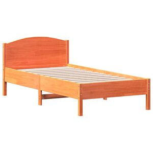 vidaXL S&auml;ngram utan madrass vaxbrun 75x190 cm massiv furu