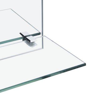 vidaXL Väggspegel med hylla 50x50 cm härdat glas