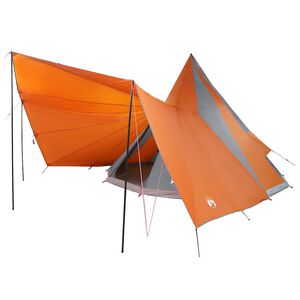 vidaXL Familj Tipi Tält med tak Grå och orange 510 x 690 x 330 cm