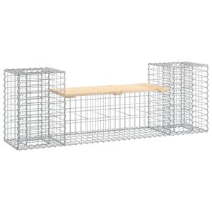 vidaXL Tr&auml;dg&aring;rdsb&auml;nk gabiondesign 183x41x60,5 cm massiv furu