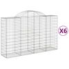 vidaXL Gabioner b&aring;gformade 6 st 200x50x120/140 cm galvaniserat j&auml;rn