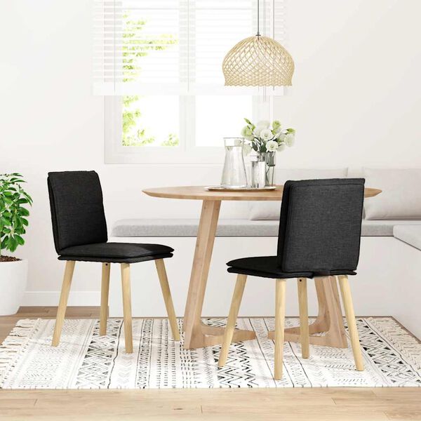 vidaXL Matstolar 2 st svart tyg