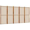 vidaXL Rumsavdelare 5 paneler taupe 350x180 cm