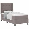 vidaXL B&auml;ddfj&auml;der med kudde med huvudgavel Taupe 200 x 90 cm tyg