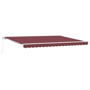 vidaXL Markis manuellt inf&auml;llbar vinr&ouml;d 450x300 cm