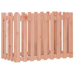 vidaXL Odlingsl&aring;da med staket-design 100x50x70 cm massivt douglastr&auml;