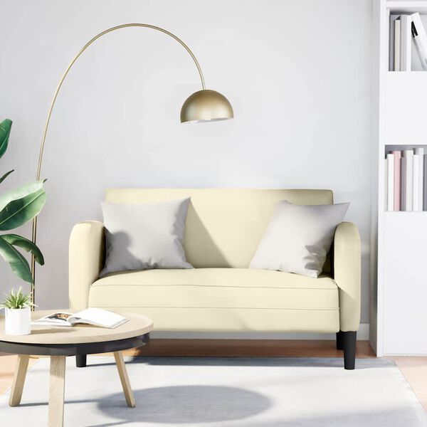 vidaXL Loveseat soffa gräddvit 110 cm konstläder