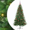 vidaXL Julgran med 150 LED-lampor med stativ Gr&ouml;n 150 cm PE