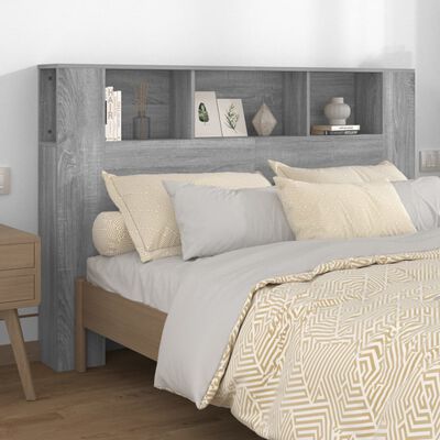 vidaXL Sänggavel med förvaring grå sonoma 160x18,5x104,5 cm