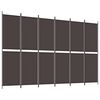 vidaXL Rumsavdelare 6 paneler brun 300x200 cm tyg