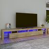 vidaXL Tv-b&auml;nk med LED-belysning sonoma ek 260x36,5x40 cm