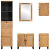 vidaXL Badrum Set med låda med hylla Naturfärg Massivt mangoträ