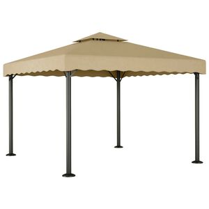 vidaXL Paviljong taupe 3x3 m aluminium och st&aring;l