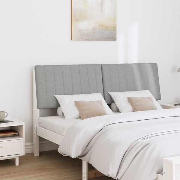 vidaXL Kl&auml;dd s&auml;nggavel Ljusgr&aring; 150 cm Massiv furu