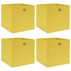 vidaXL F&ouml;rvaringsl&aring;dor 4 st gul 32x32x32 cm tyg