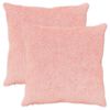vidaXL Kudd&ouml;verdrag 2 st HEERLEN Rosa 80 x 80 cm Faux Kaninp&auml;ls