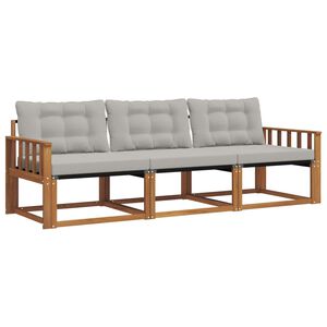 vidaXL Utomhussoffset med kudde 3 pcs Naturlig och Ljus Gr&aring;