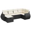 vidaXL Loungegrupp med dynor 6 delar svart konstrotting
