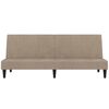 vidaXL B&auml;ddsoffa med pall 2-sits taupe mikrofibertyg