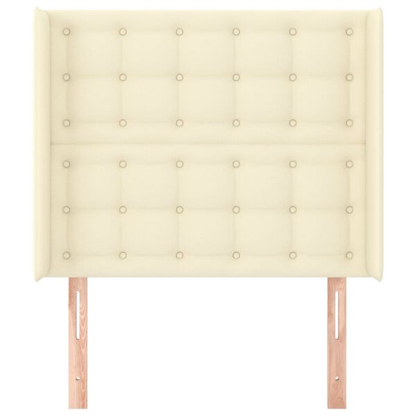 vidaXL S&auml;nggavel med kanter gr&auml;ddvit 83x16x118/128 cm konstl&auml;der