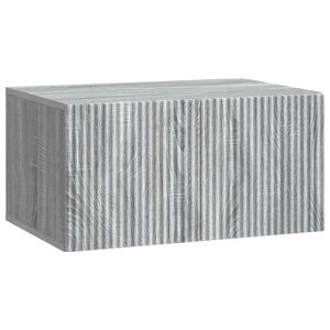 vidaXL V&auml;ggmonterad TV-b&auml;nk Gr&aring; sonoma-ek 59,5 x 41 x 30 cm
