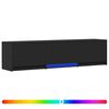 vidaXL TV-b&auml;nk med LED 165 x 34 x 40 cm Svart Konstruerat tr&auml;