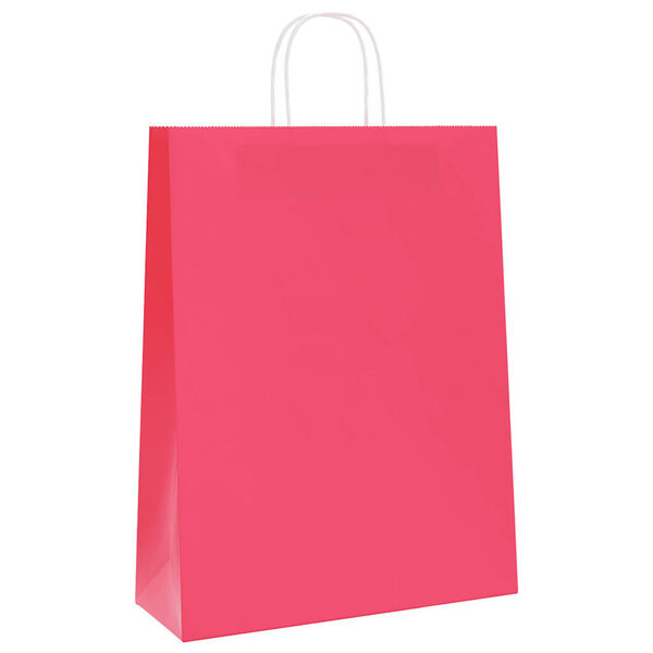 vidaXL Pappersp&aring;sar 250 st med handtag rosa 32x12x42 cm