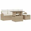 vidaXL Tr&auml;dg&aring;rdsoffset 6 st Beige konstrotting