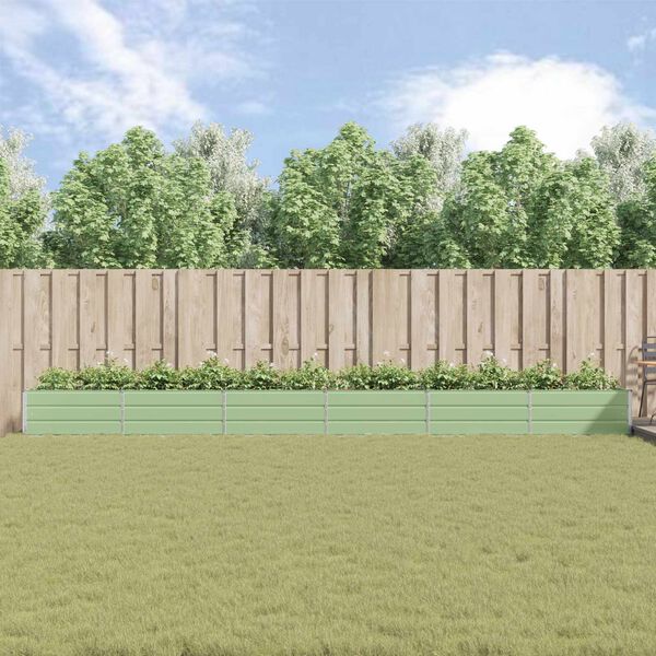 vidaXL Planteringsk&auml;rl Pastellgr&ouml;n 195 x 100 x 45 cm Galvaniserat St&aring;l