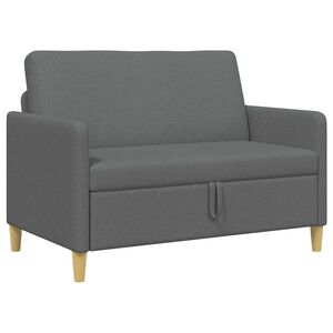 vidaXL Soffa med f&ouml;rvaring M&ouml;rkgr&aring; 122 x 78 x 87 cm Polyester