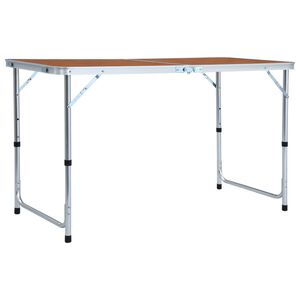 vidaXL Hopf&auml;llbart campingbord aluminium 120x60 cm