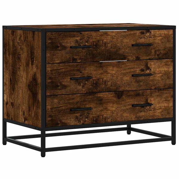 vidaXL Lådskåp rökfärgad ek 70x41x56 cm konstruerat trä