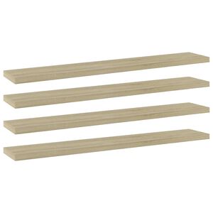 vidaXL Hyllplan 4 st sonoma-ek 60x10x1,5 cm konstruerat tr&auml;