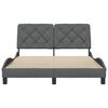 vidaXL Bed Frame without Mattress Dark Grey 140x200 cm Fabric