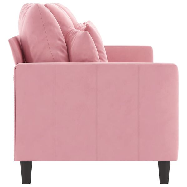 vidaXL 3-sitssoffa rosa 180 cm sammet