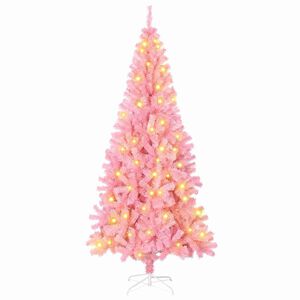 vidaXL Julgran med 300 LED-lampor med stativ Rosa 180 cm PVC