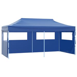 vidaXL Hopf&auml;llbart partyt&auml;lt med 4 sidov&auml;ggar 3x6 m st&aring;l bl&aring;