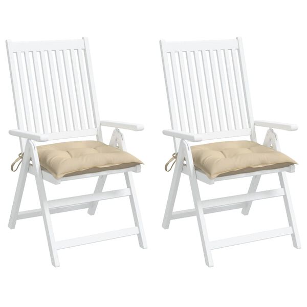 vidaXL Stolsdynor 2 st beige 40x40x7 cm oxfordtyg