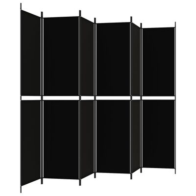 vidaXL Rumsavdelare 6 paneler svart 300x220 cm tyg
