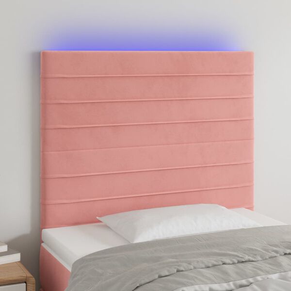 vidaXL S&auml;nggavel LED rosa 80x5x118/128 cm sammet