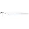 vidaXL Manuell markisram med LED-lampor Vit 4 x 2 m