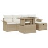 vidaXL Tr&auml;dg&aring;rdsoffset 6 st Beige konstrotting