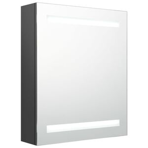 vidaXL Spegelsk&aring;p med LED gr&aring; 50x14x60 cm