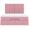 vidaXL Ottoman s&auml;ngram med madrasser rosa 140x190 cm sammet