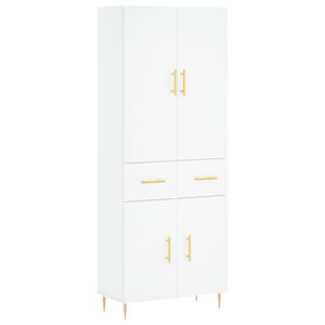vidaXL H&ouml;gsk&aring;p vit 69,5x34x180 cm konstruerat tr&auml;